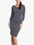 Gina Bacconi Bailey Spot Print Drape Jersey Dress, Navy/White