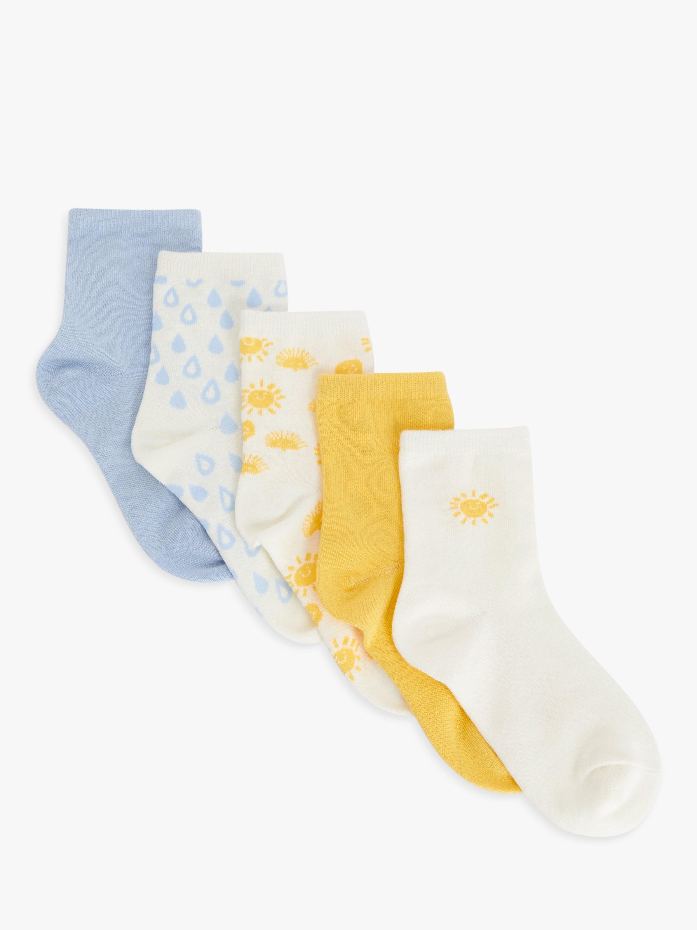 John Lewis ANYDAY Kids' Weather Print  Socks, Pack of 5, Multi
