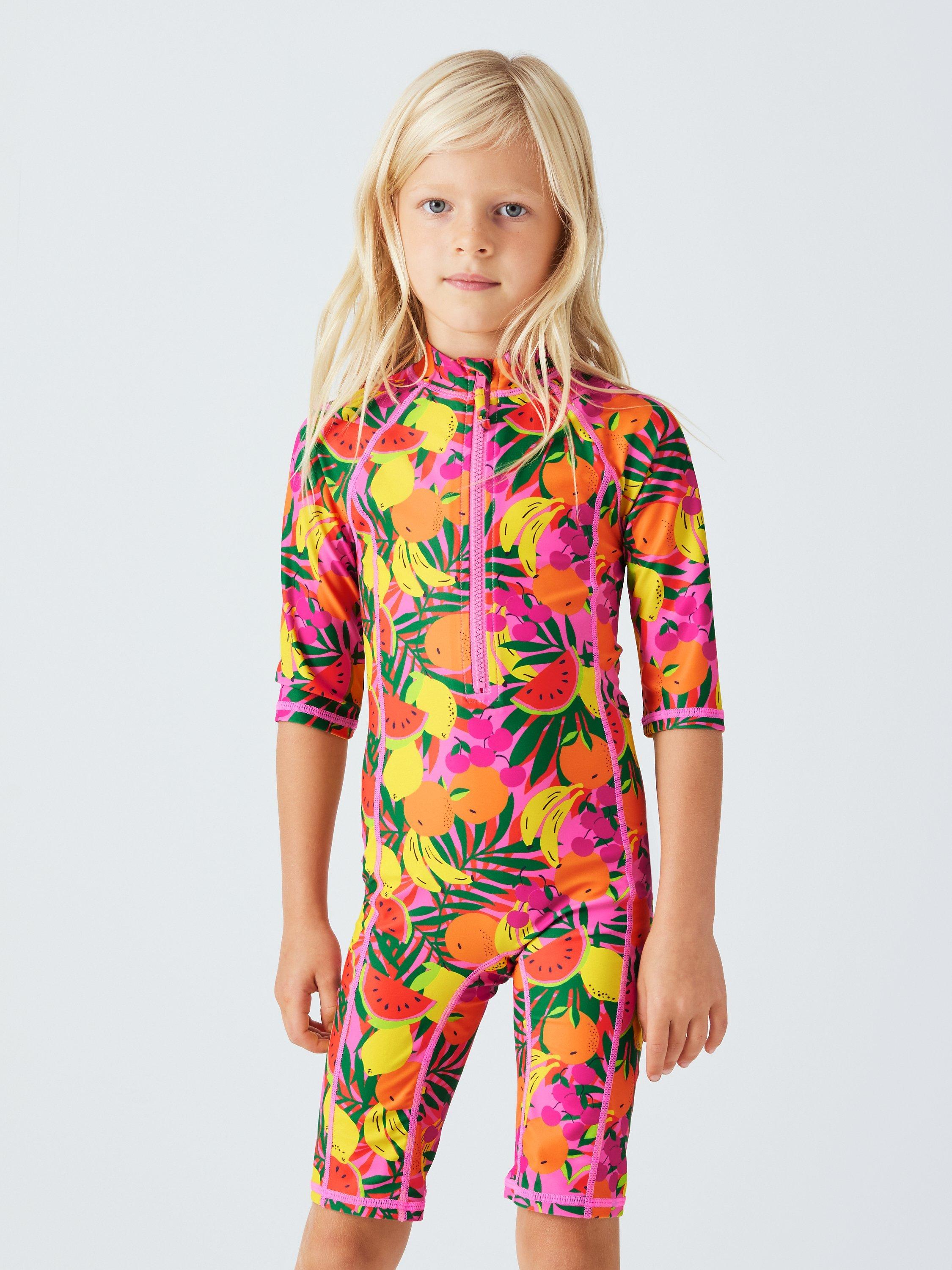 John Lewis Kids' Fruity Sunpro Swimsuit, Pink