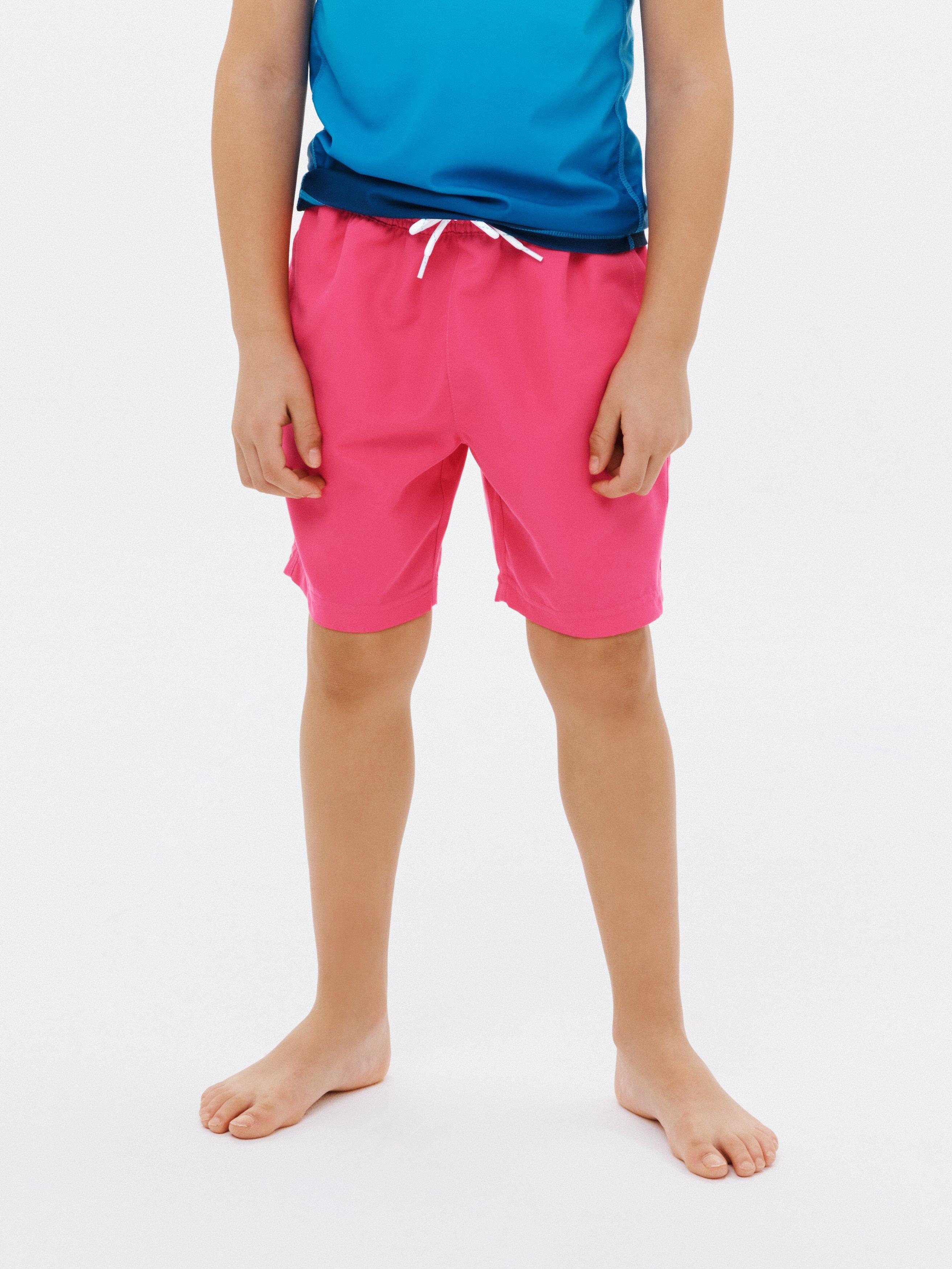John Lewis Kids' Recycled Polyester Solid Swim Shorts, Pink