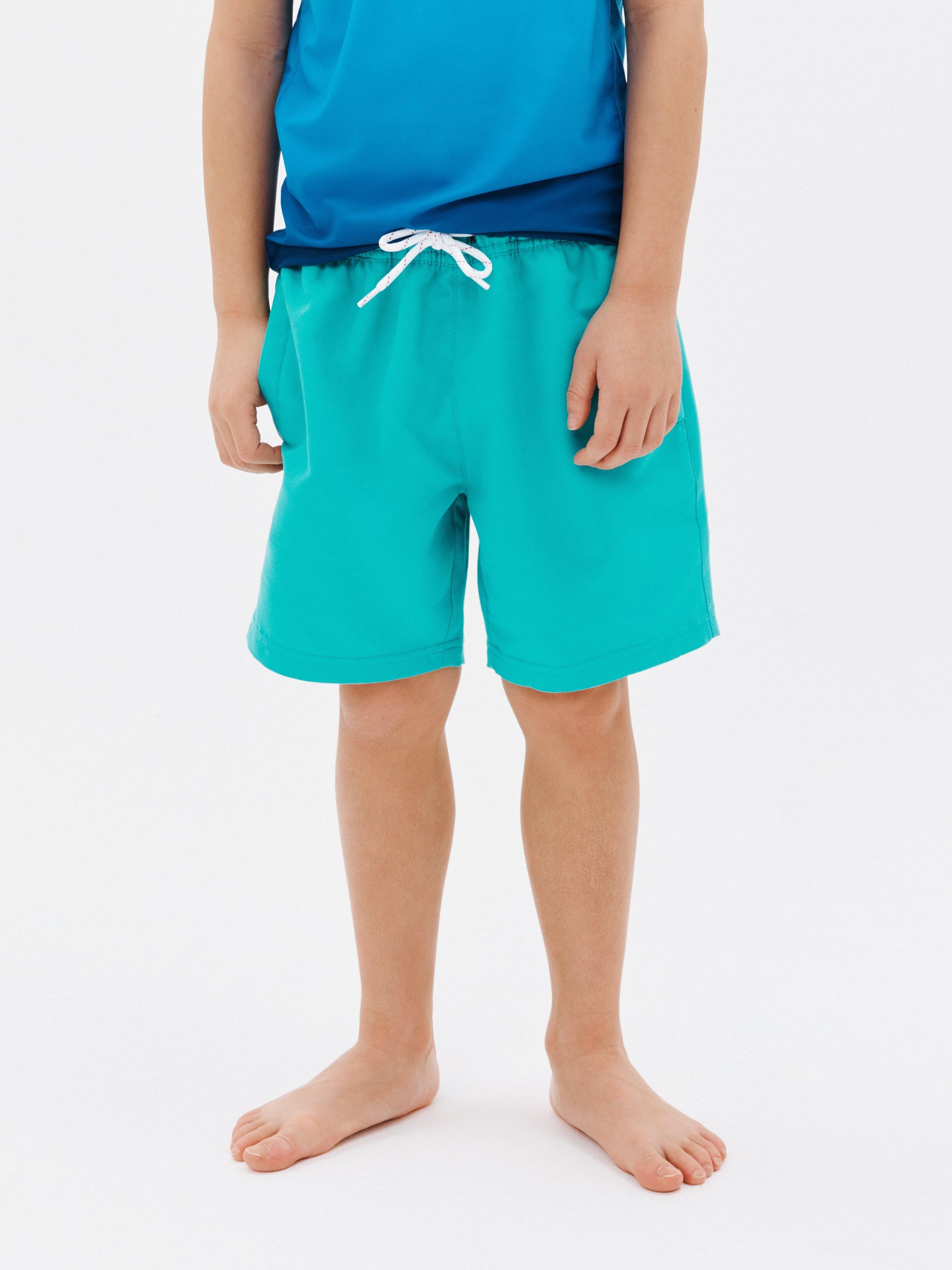 John Lewis Kids' Recycled Polyester Solid Swim Shorts, Green