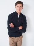 Crew Clothing Organic Cotton Half-Zip Jumper, Navy Blue