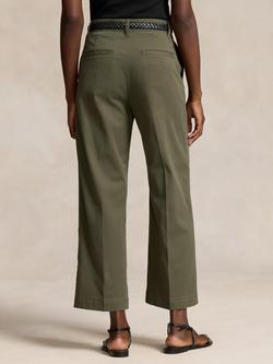 Polo Ralph Lauren Wide Leg Cropped Chinos, British Olive - view 2, British Olive