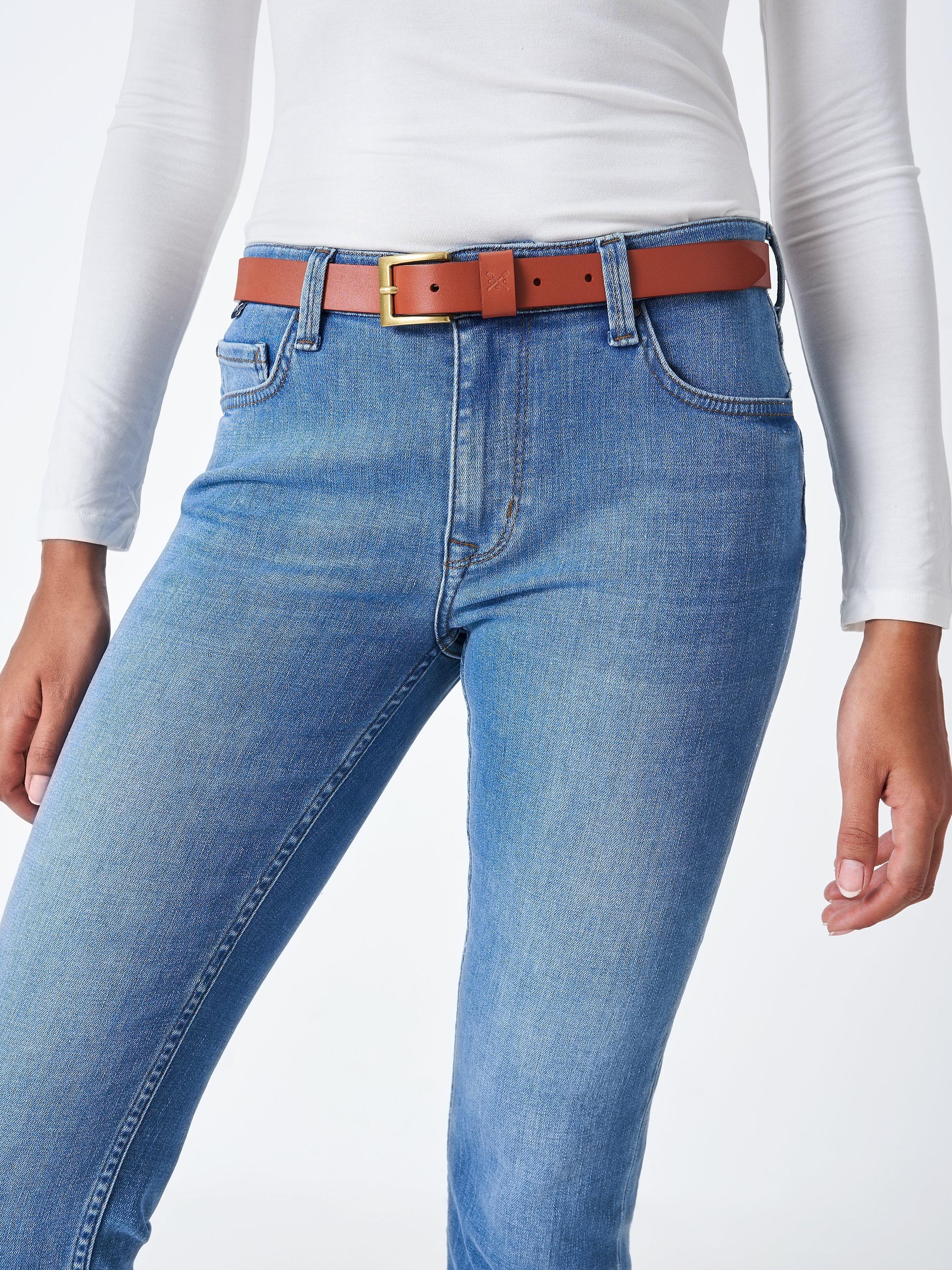 Crew Clothing Classic Leather Belt, Tan