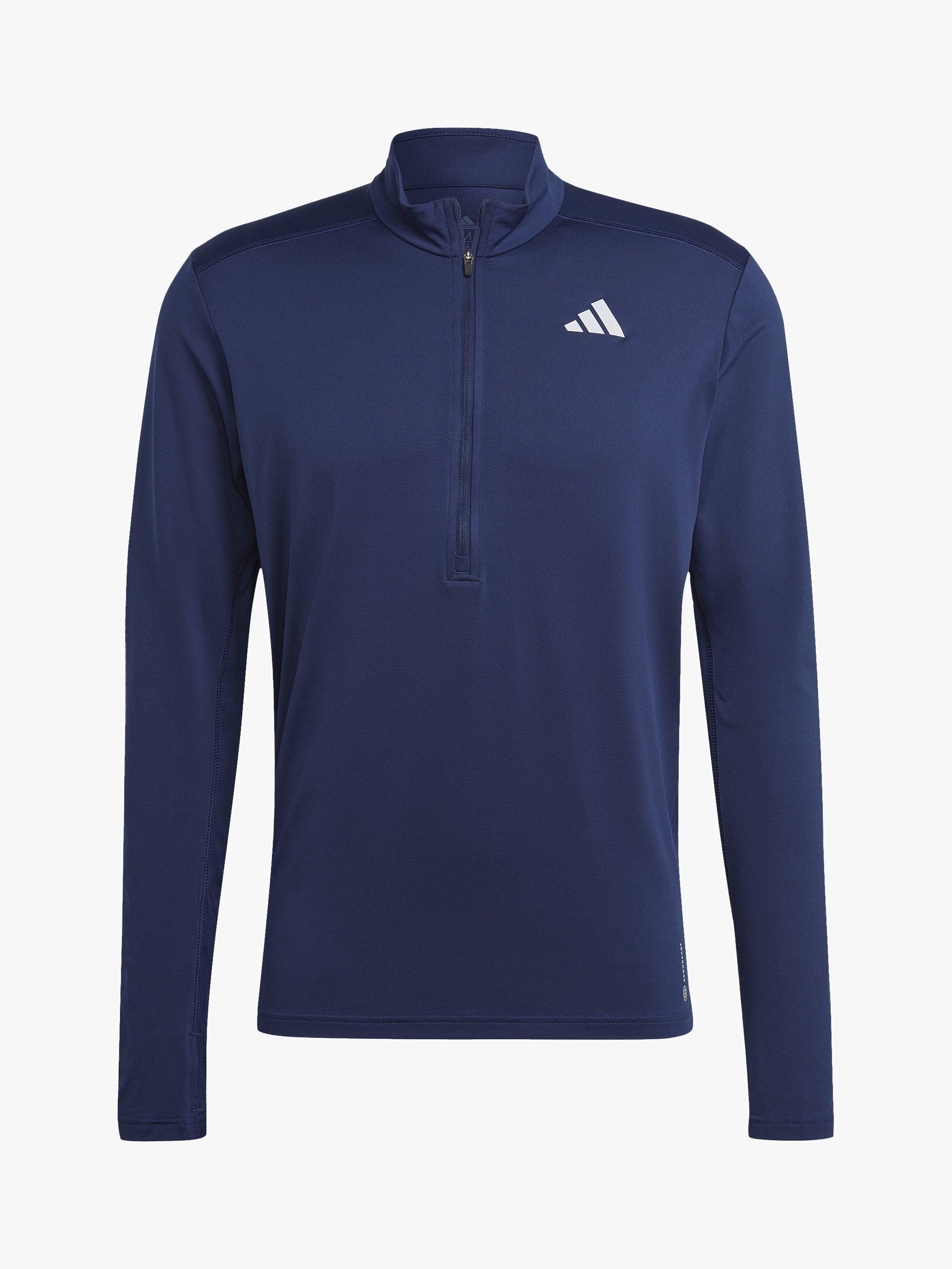 adidas Own The Run 1/2 Zip Long Sleeve Running Top, Dark Blue, XXL