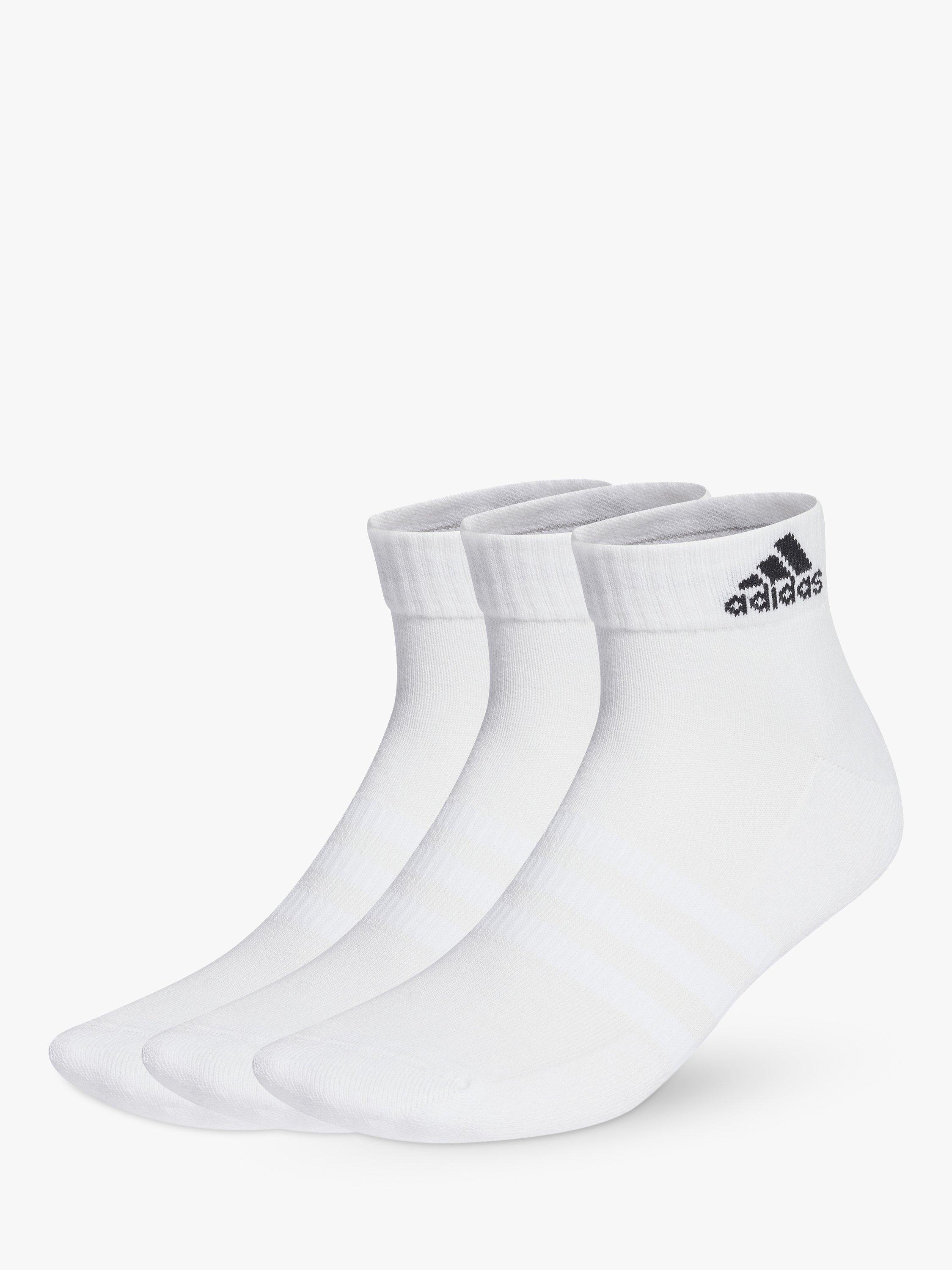 Product image 1 of 1, which shows adidas Cushioned Ankle Socks, Pack of 3, White/Black, S