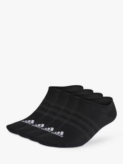 adidas Thin and Light No-Show Socks, Pack of 3, Black/White