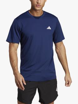 adidas Train Essentials Recycled Gym Top - view 2, Dark Blue/White