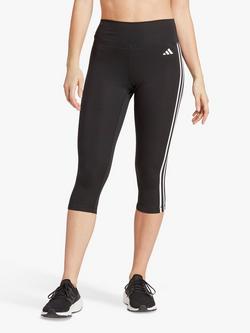 adidas Train Essentials 3-Stripes High-Waisted 3/4 Leggings - view 2, Black