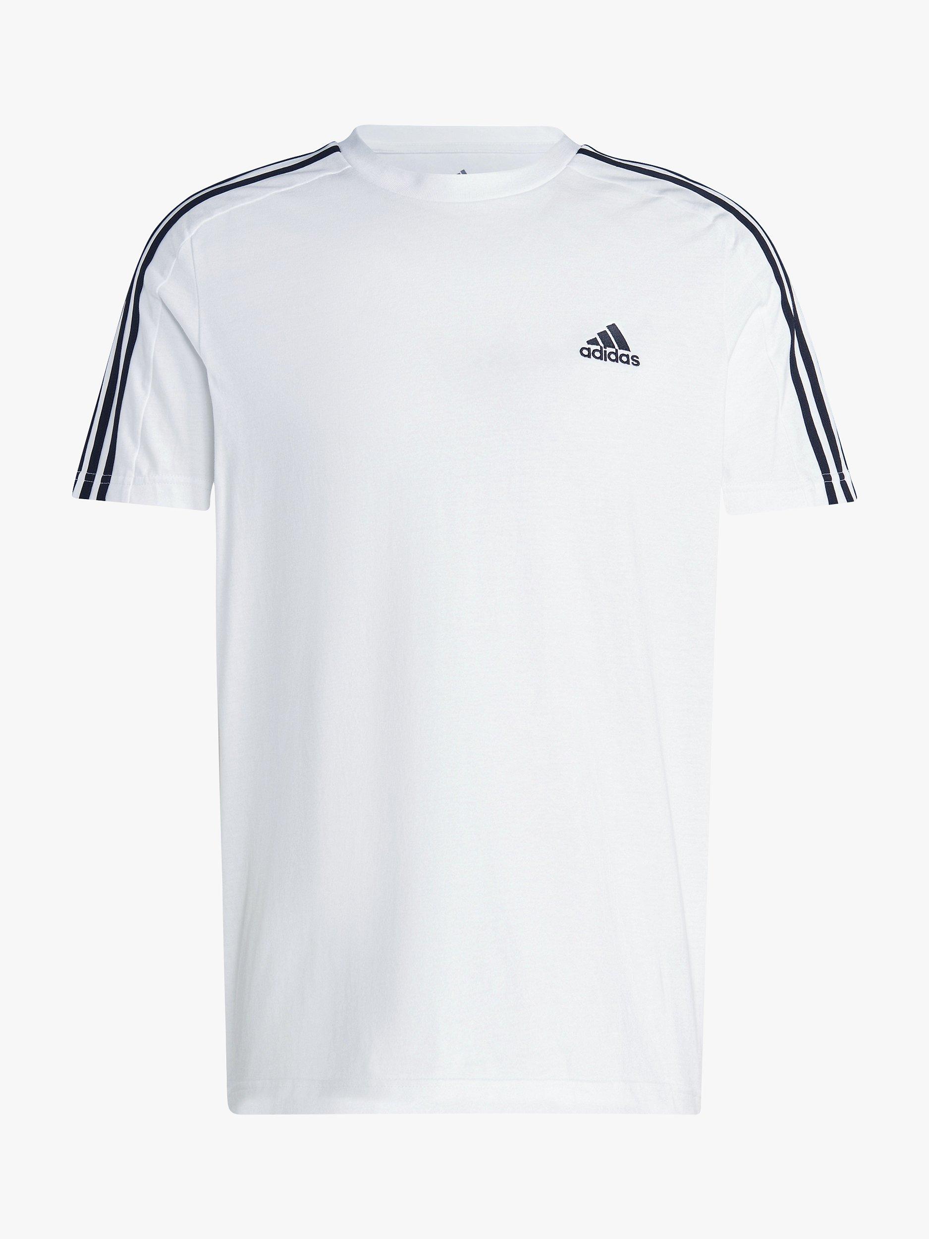 adidas Essentials 3-Stripes T-Shirt, White/Black