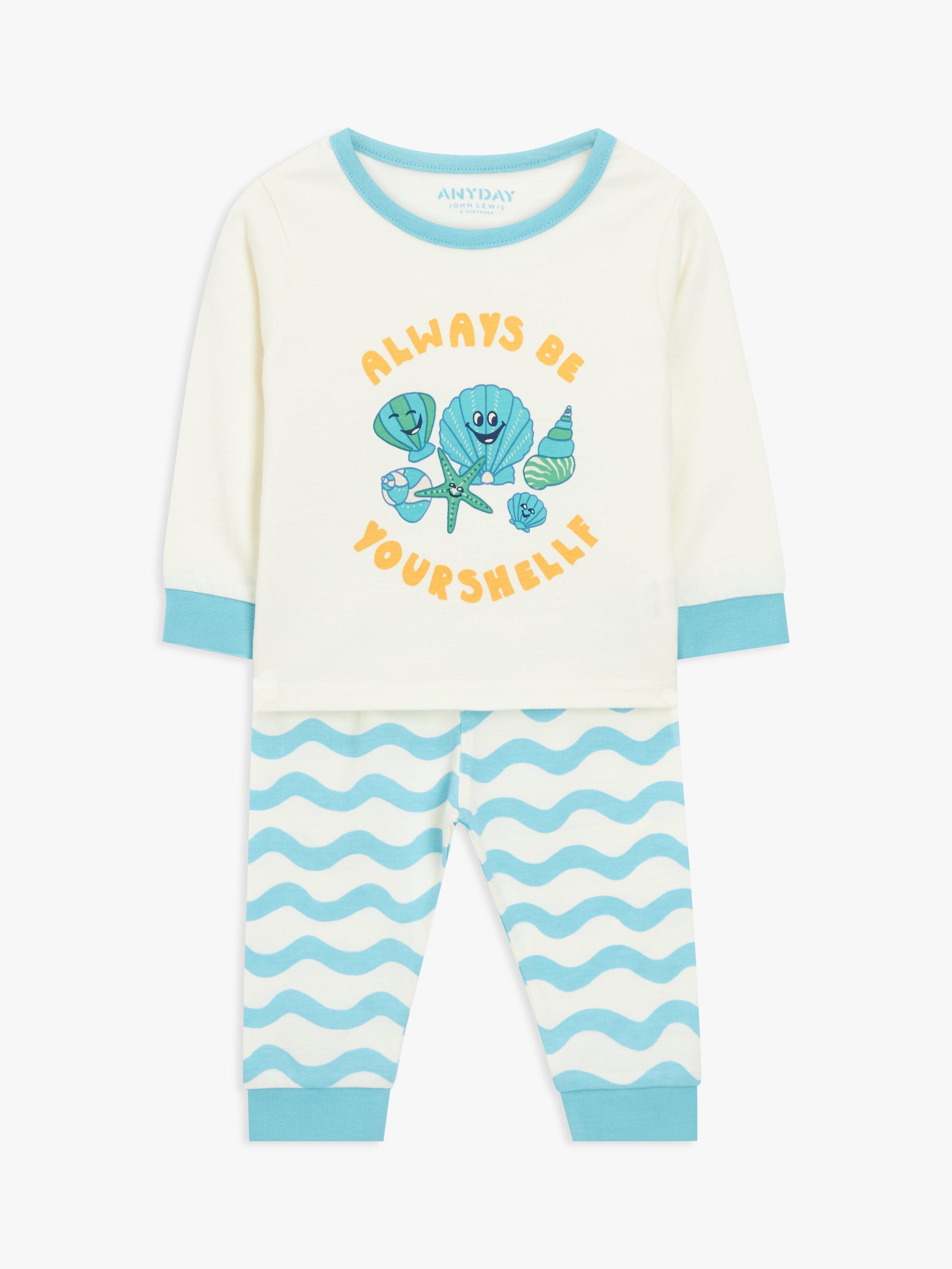 John Lewis ANYDAY Always Be Yourshellf Pyjama Set, White/Multi