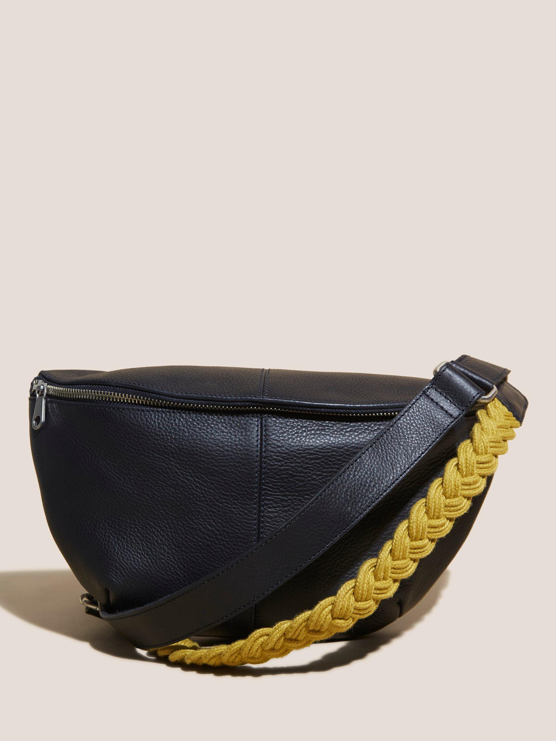White Stuff Sebby Leather Cross Body Sling Bag, Dark Navy, One Size