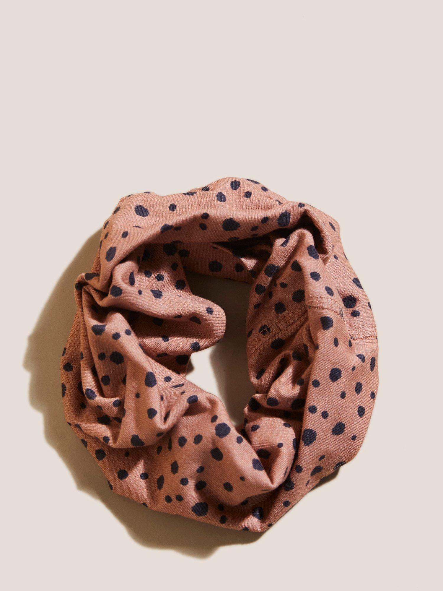 White Stuff Jersey Print Snood, Pink Spot, One Size