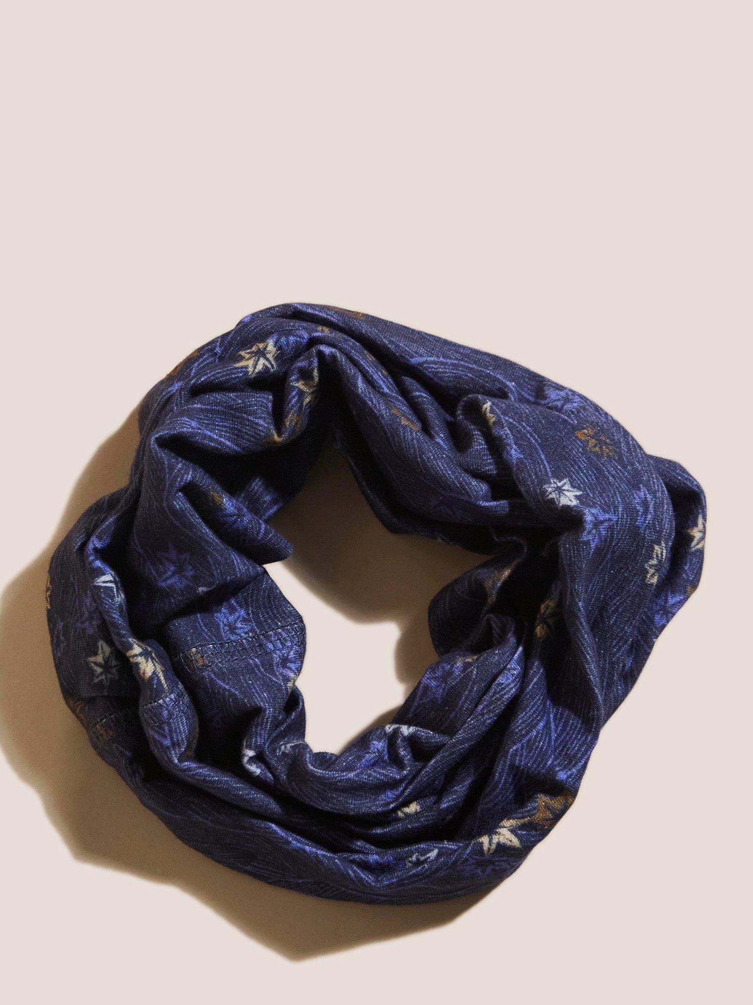 White Stuff Jersey Print Snood, Blue Star, One Size