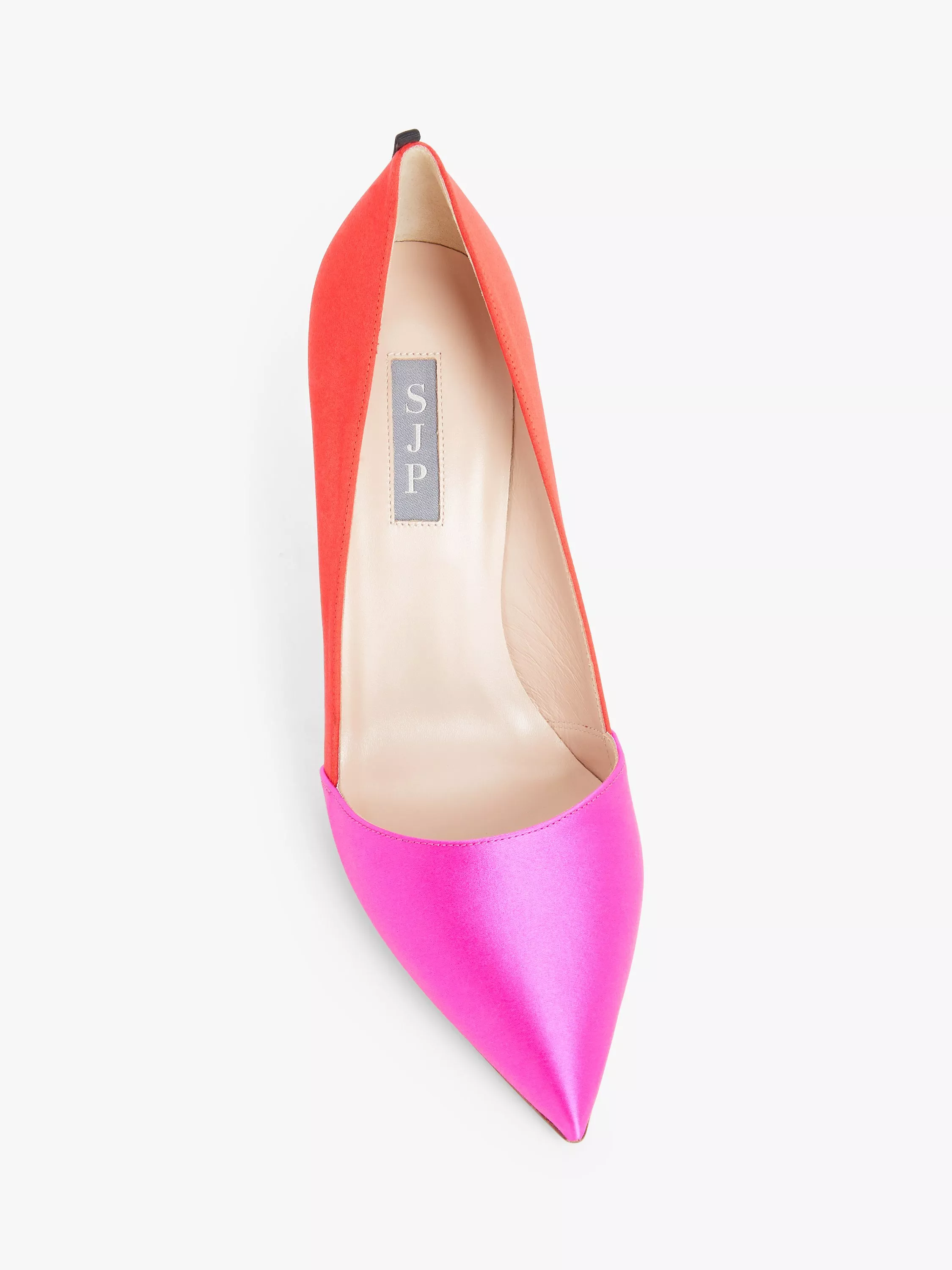 SJP by Sarah Jessica Parker Rampling Satin Colour Block Court Shoes Candy Mouette