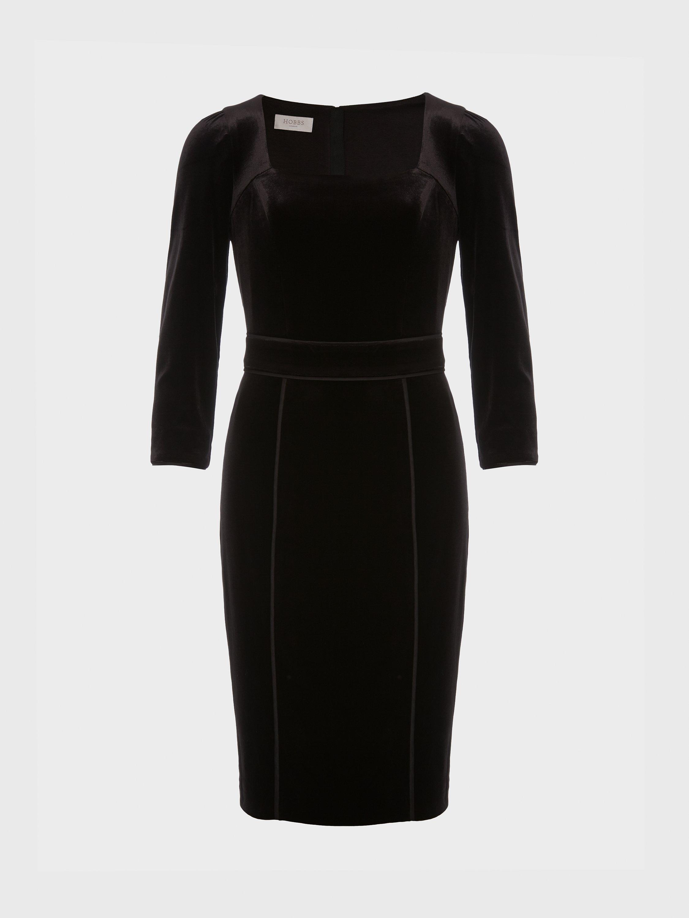 Product image 6 of 6, which shows Hobbs Josie Velvet Mini Dress, Black, 8