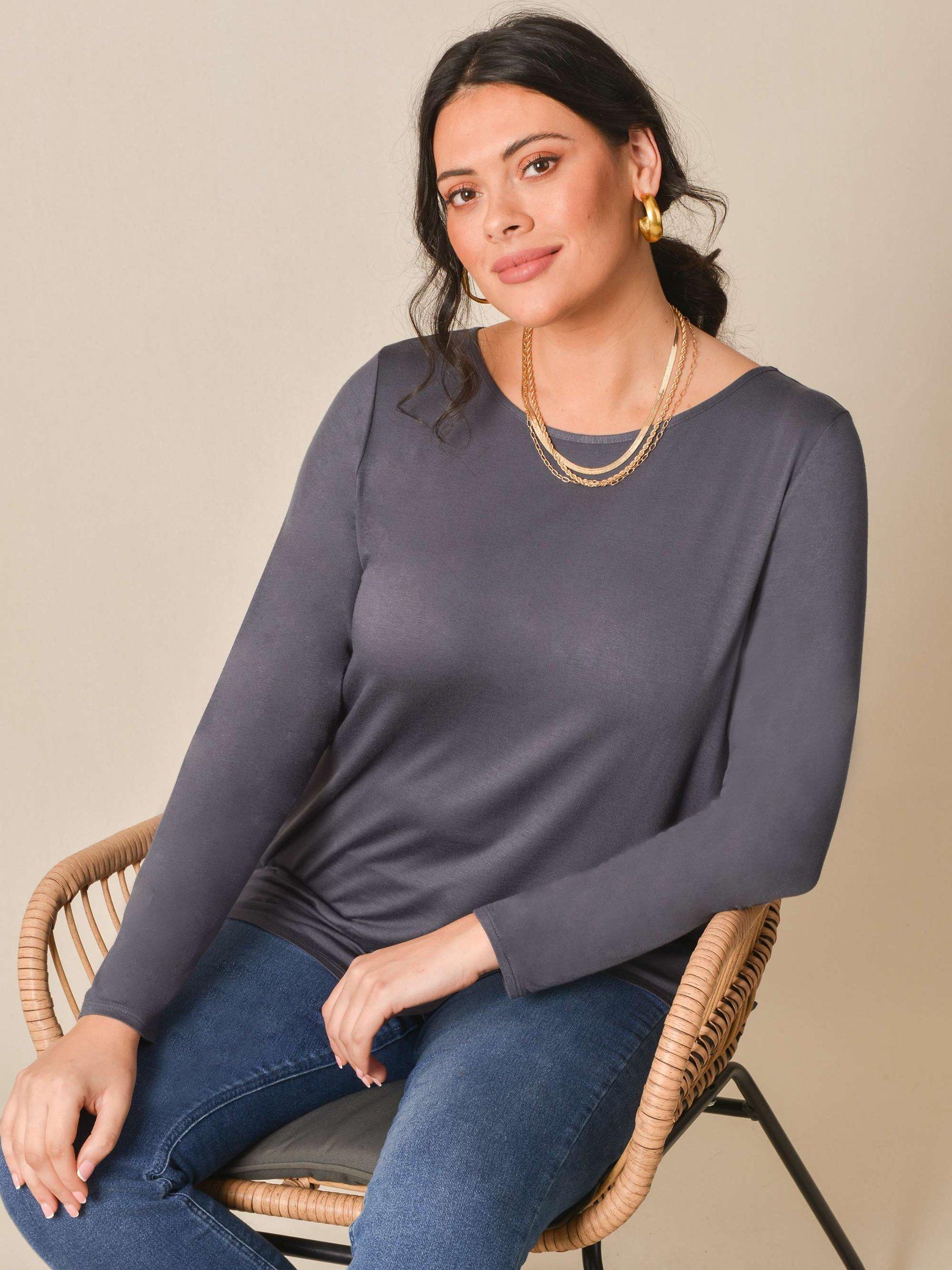 Live Unlimited Curve Long Sleeve Jersey Top, Grey