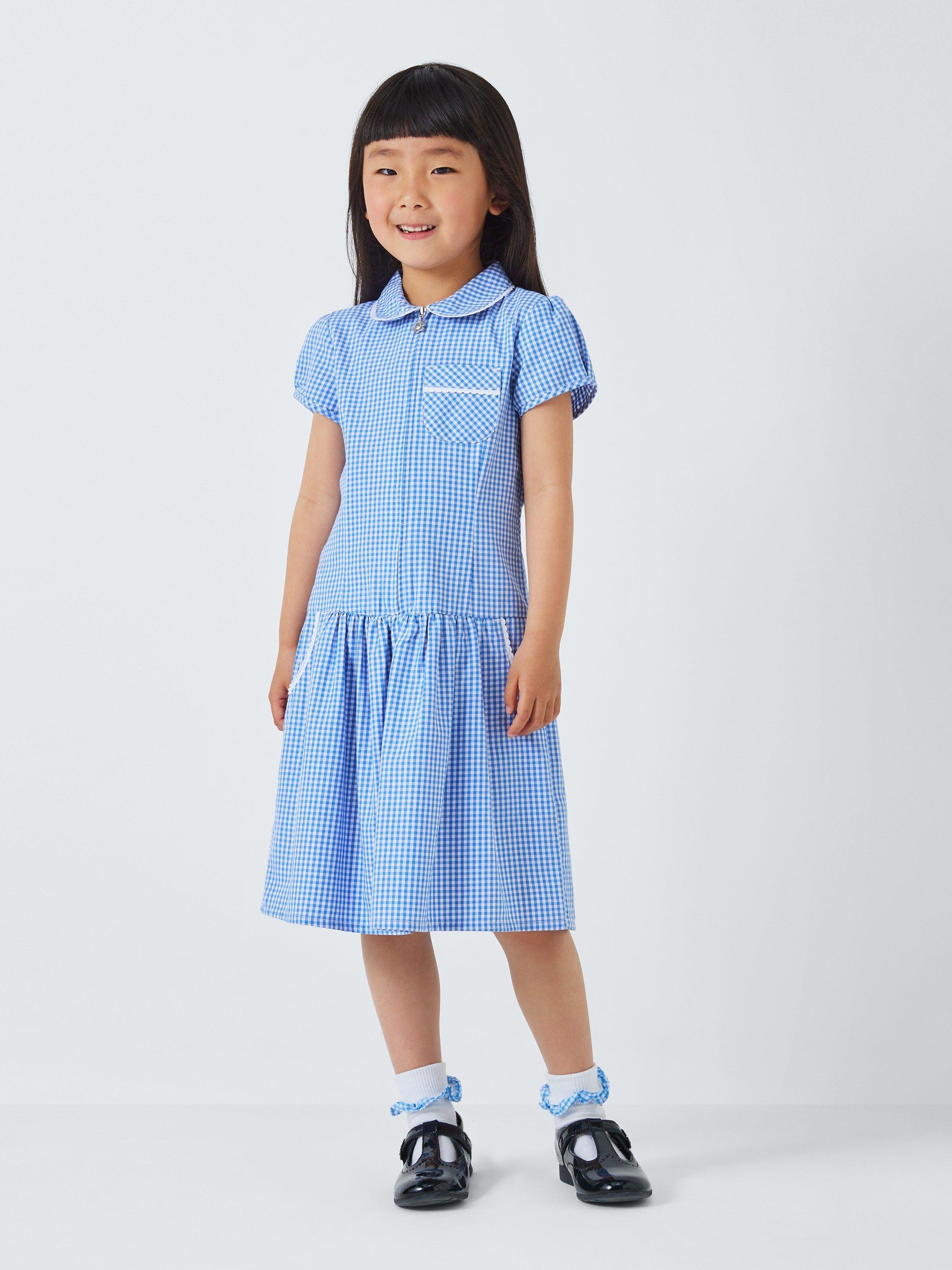 Light blue gingham school dress best sale