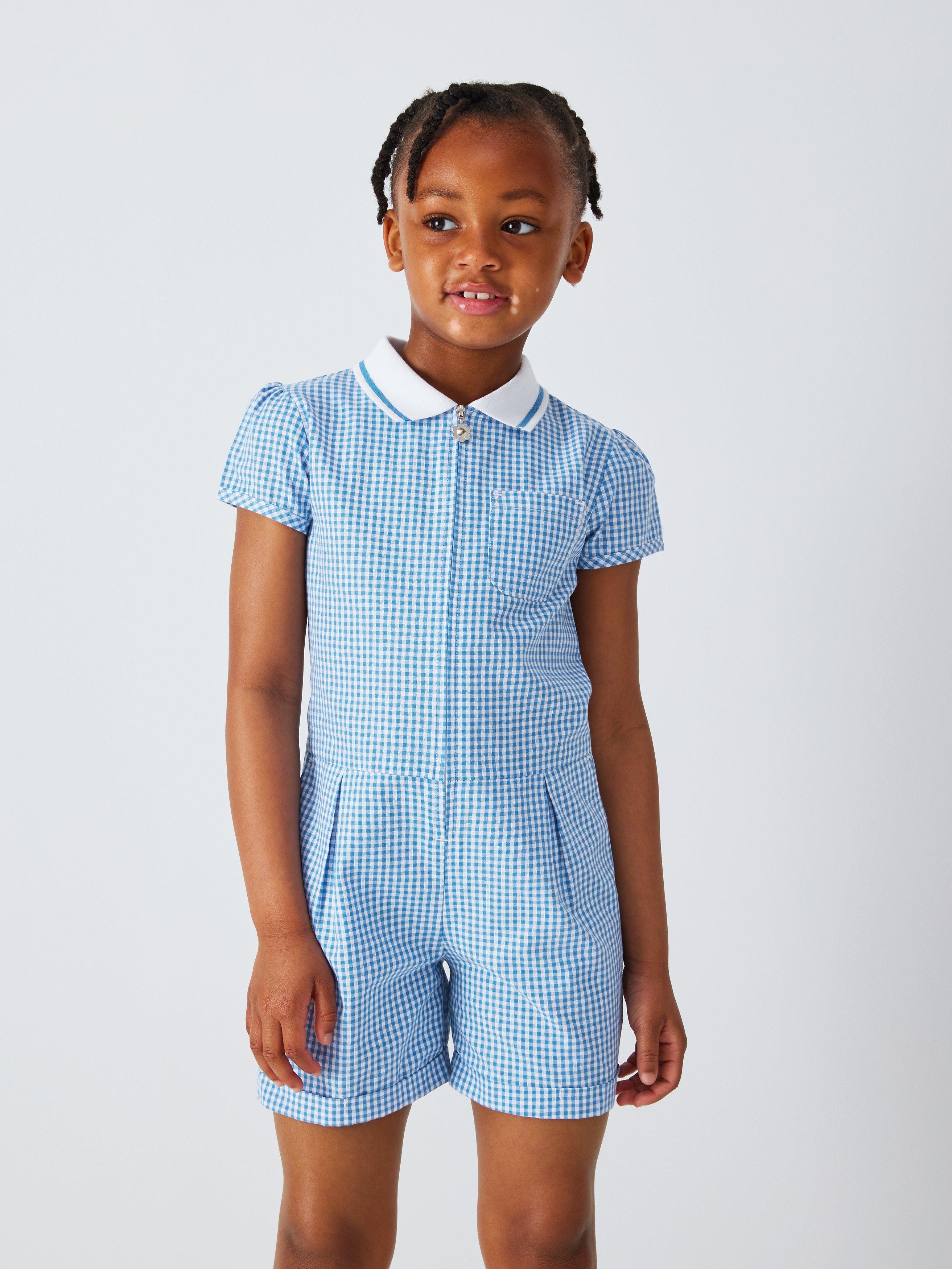 John Lewis Kids' Gingham School Playsuit