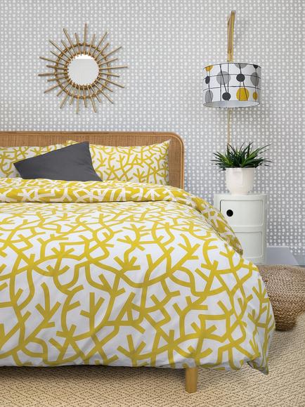 Mini Moderns A Forest Duvet Cover Set, Mustard - view 2, Mustard