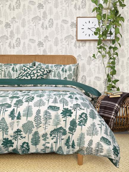 Mini Moderns Catskills Duvet Cover Set, Fir Green