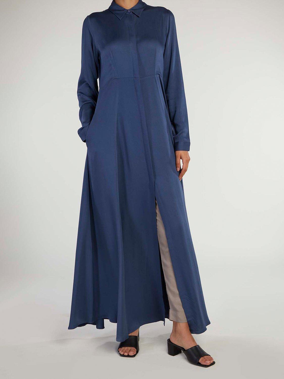 Product image 2 of 5, which shows Aab Twill Maxi Dress, Blue, S Regular