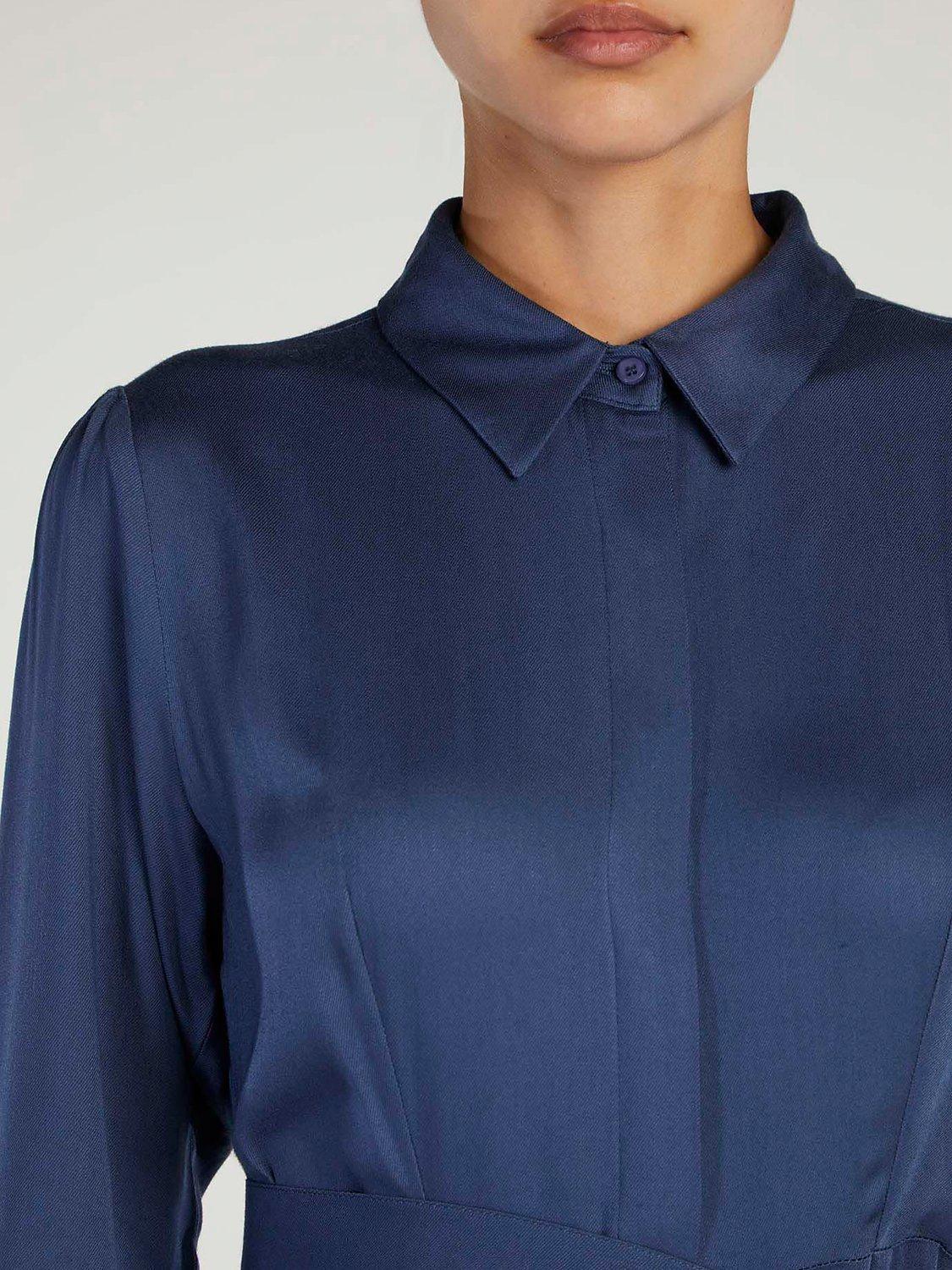 Product image 5 of 5, which shows Aab Twill Maxi Dress, Blue, S Regular