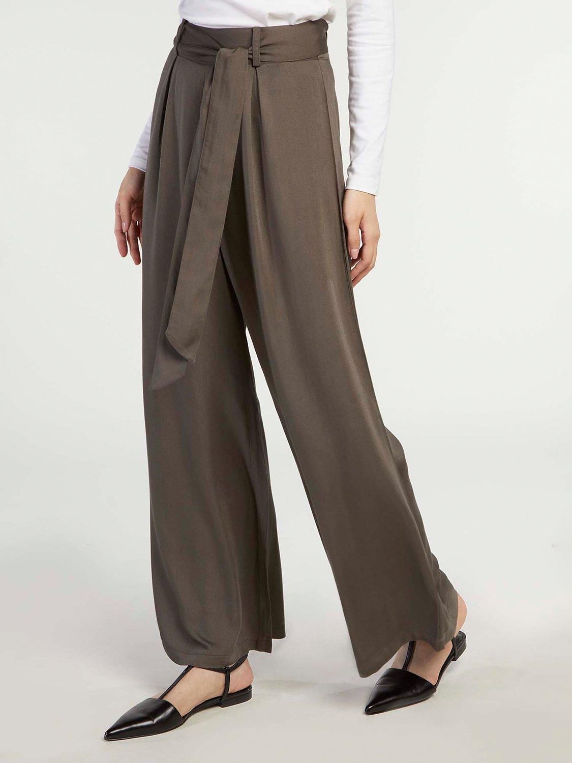 Product image 1 of 4, which shows Aab Twill Flare Trousers, Green, S