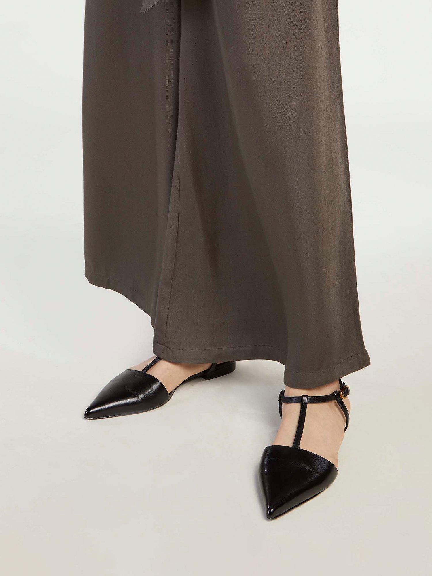 Product image 4 of 4, which shows Aab Twill Flare Trousers, Green, S