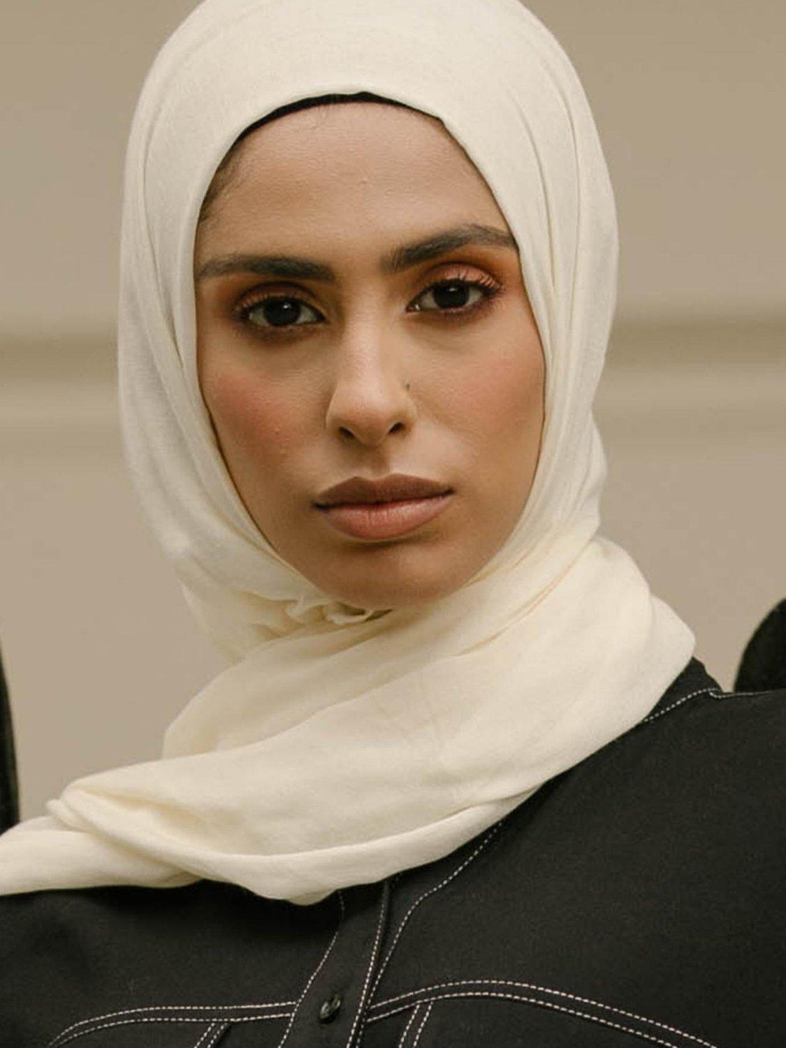 Product image 1 of 2, which shows Aab Hijab, Off White
