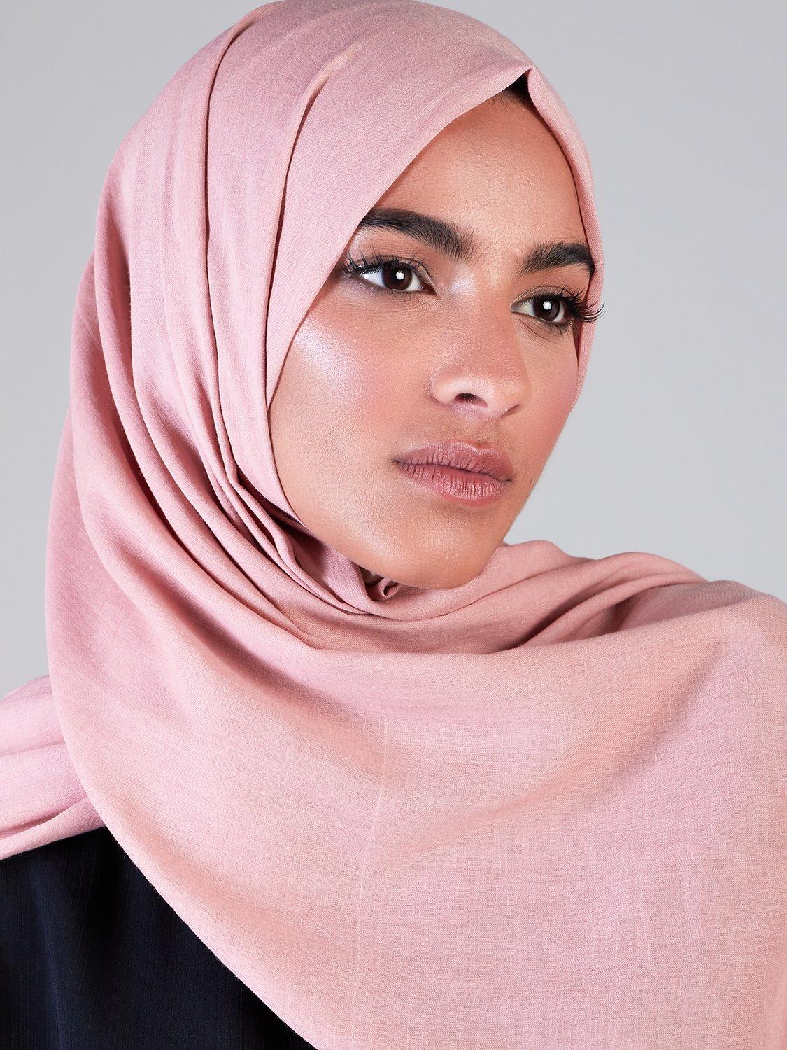 Product image 1 of 2, which shows Aab Organic Cotton Hijab, Cameo, One Size
