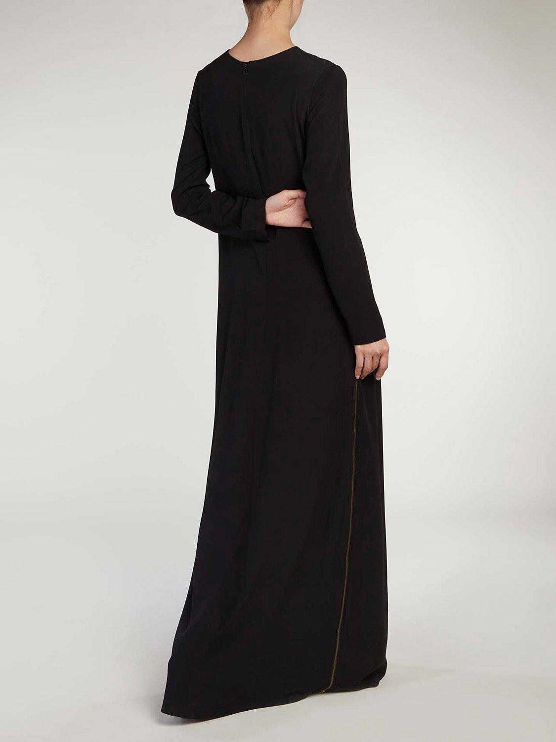 Product image 2 of 5, which shows Aab Side Zip Maxi Dress, Black, S Regular