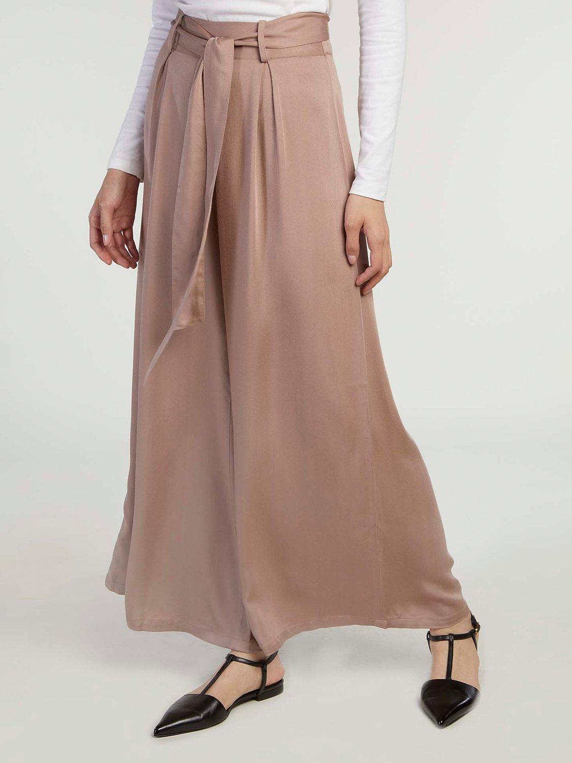 Product image 1 of 4, which shows Aab Plain Mid Flare Trousers, Neutral, S