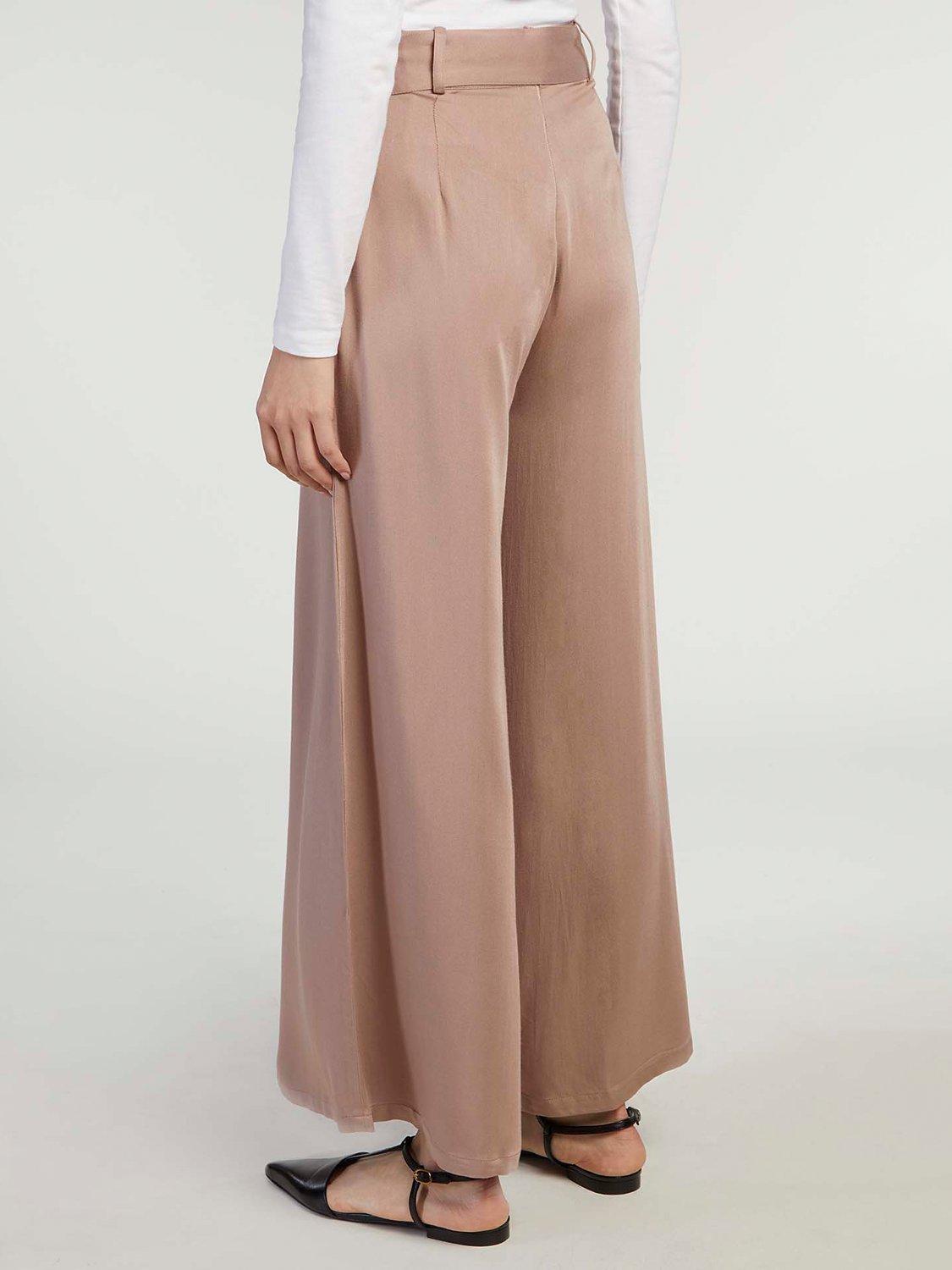 Product image 2 of 4, which shows Aab Plain Mid Flare Trousers, Neutral, S