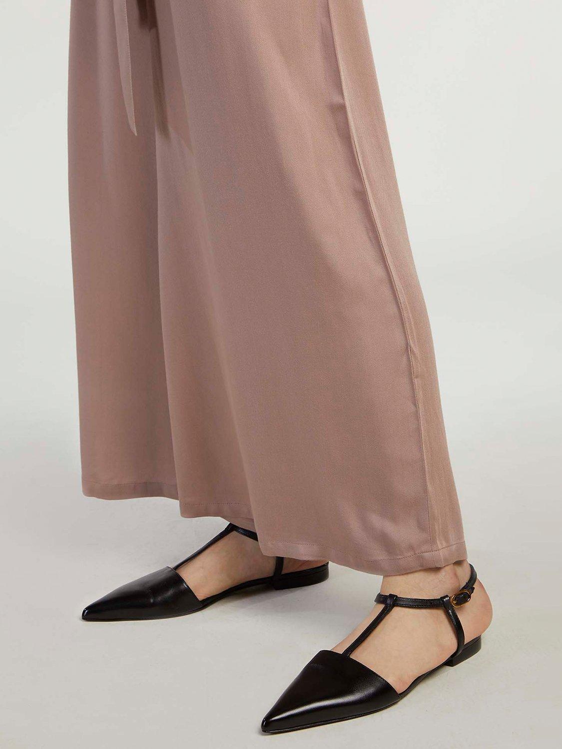 Product image 4 of 4, which shows Aab Plain Mid Flare Trousers, Neutral, S