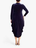 chesca Stretch Velvet Drape Dress