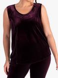 chesca Stretch Velvet Unlined Cami, Claret