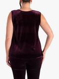 chesca Stretch Velvet Unlined Cami, Claret