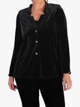 chesca Notch Neck Stretch Velvet Top