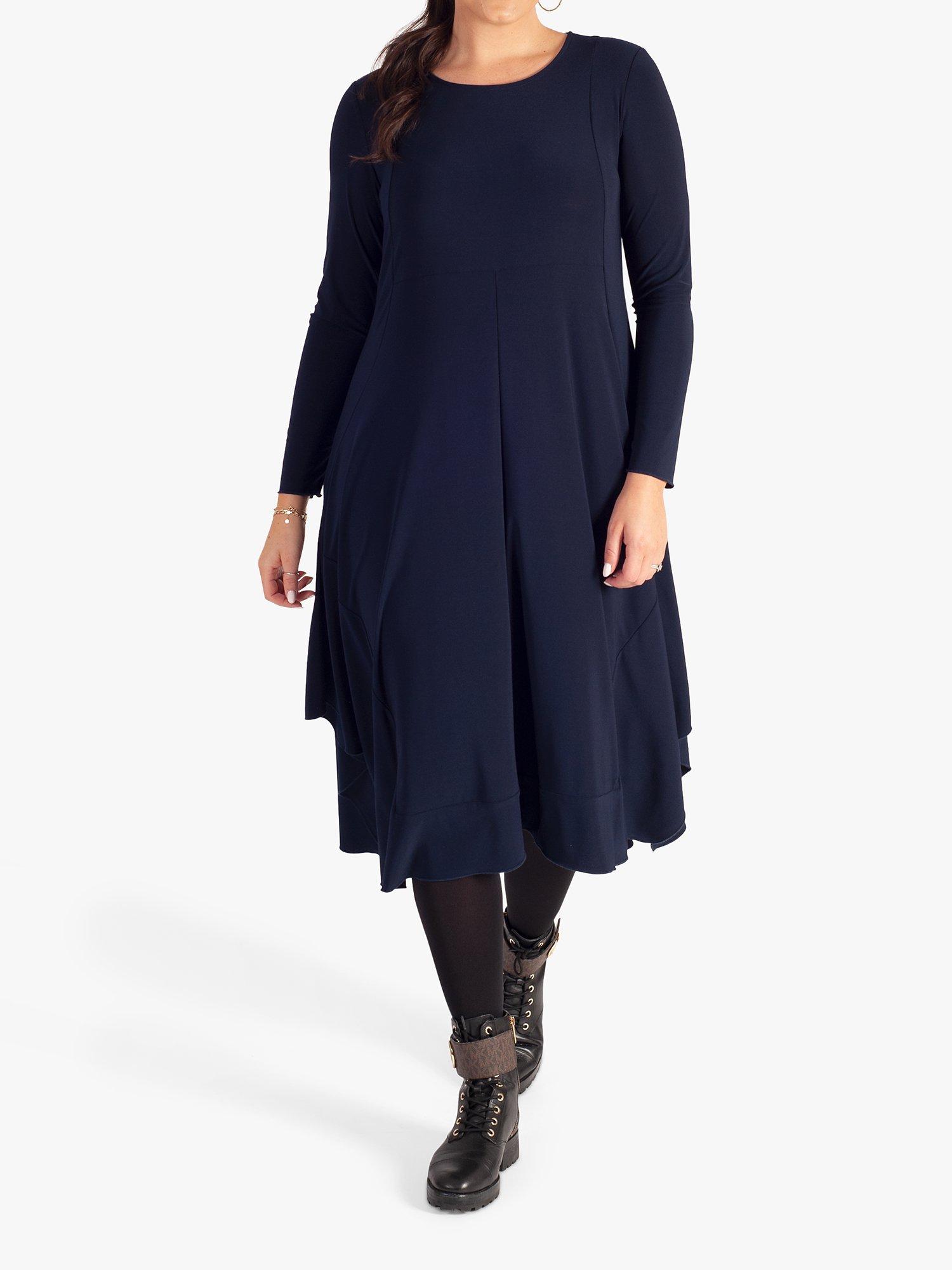 chesca Panelled Jersey Drape Midi Dress, Navy