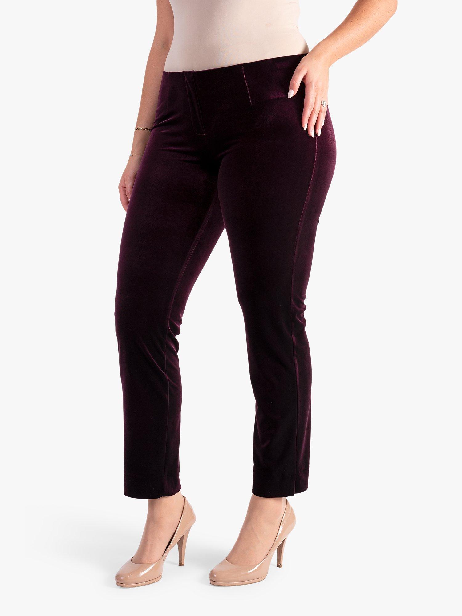 Product image 1 of 4, which shows chesca Velvet Trousers, Claret, 12-14