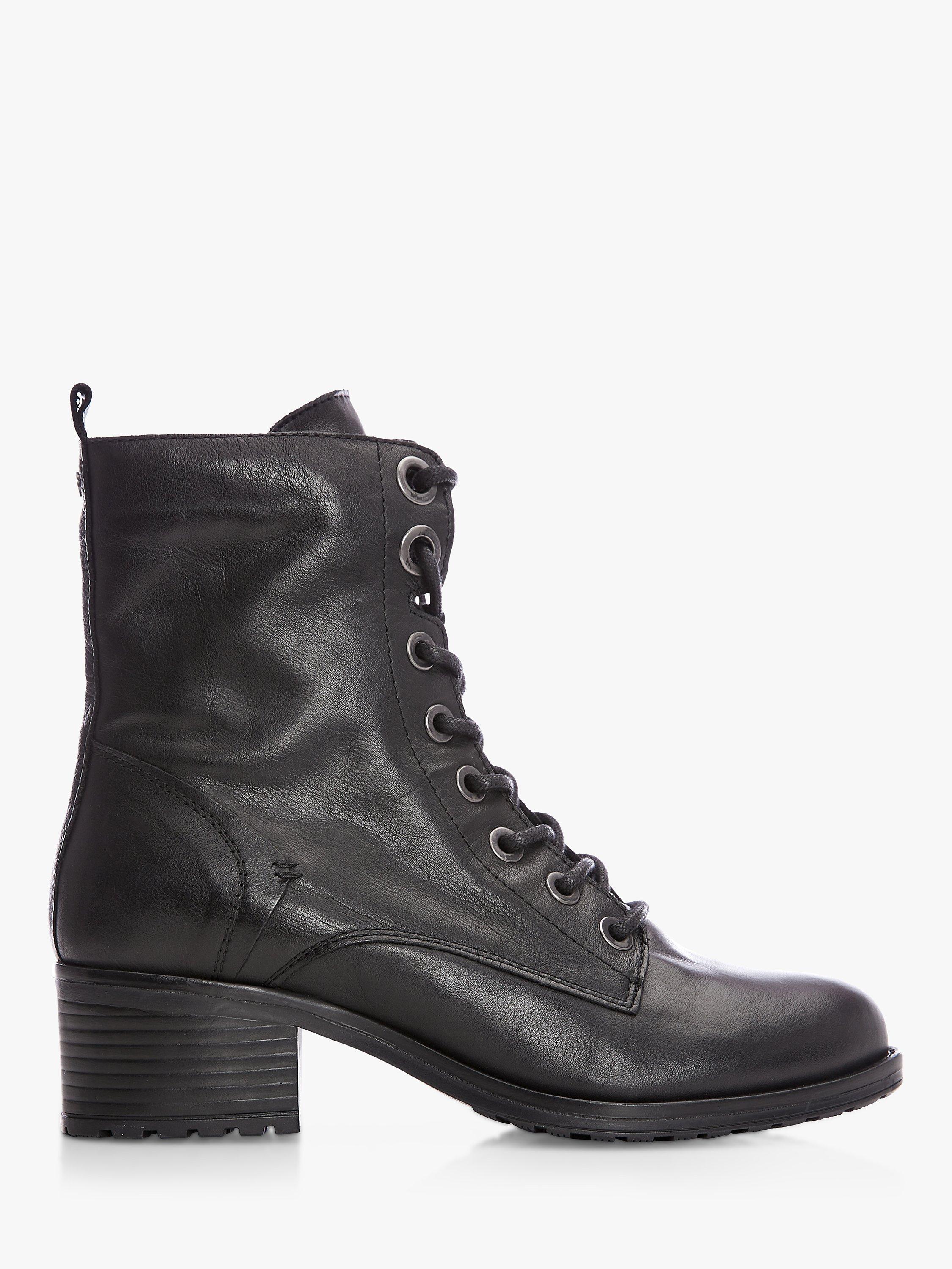 Moda in Pelle Wide Fit Leather Lace Up Ankle Boots, Black