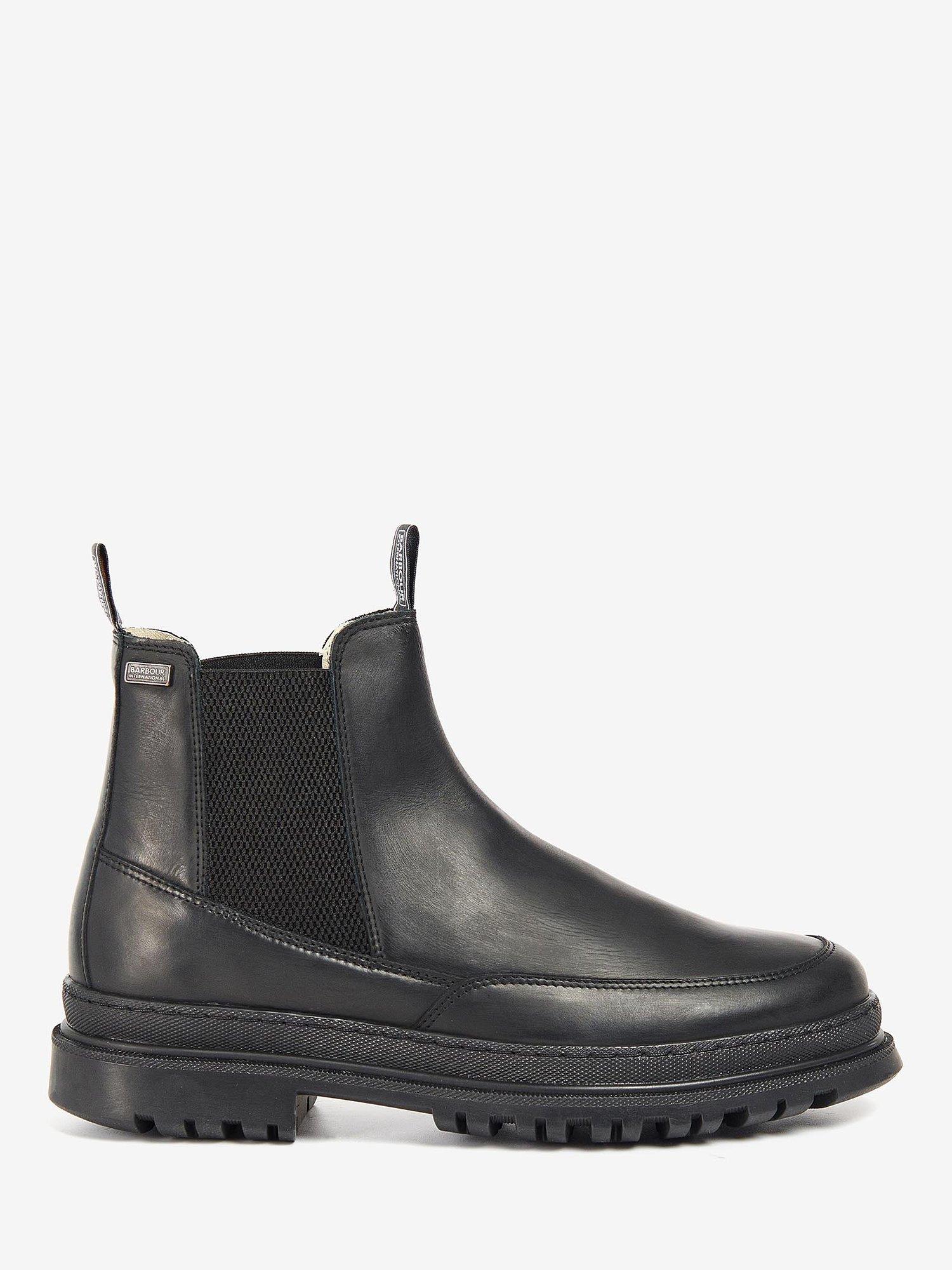 Barbour International Lomond Leather Chelsea Boots, Black