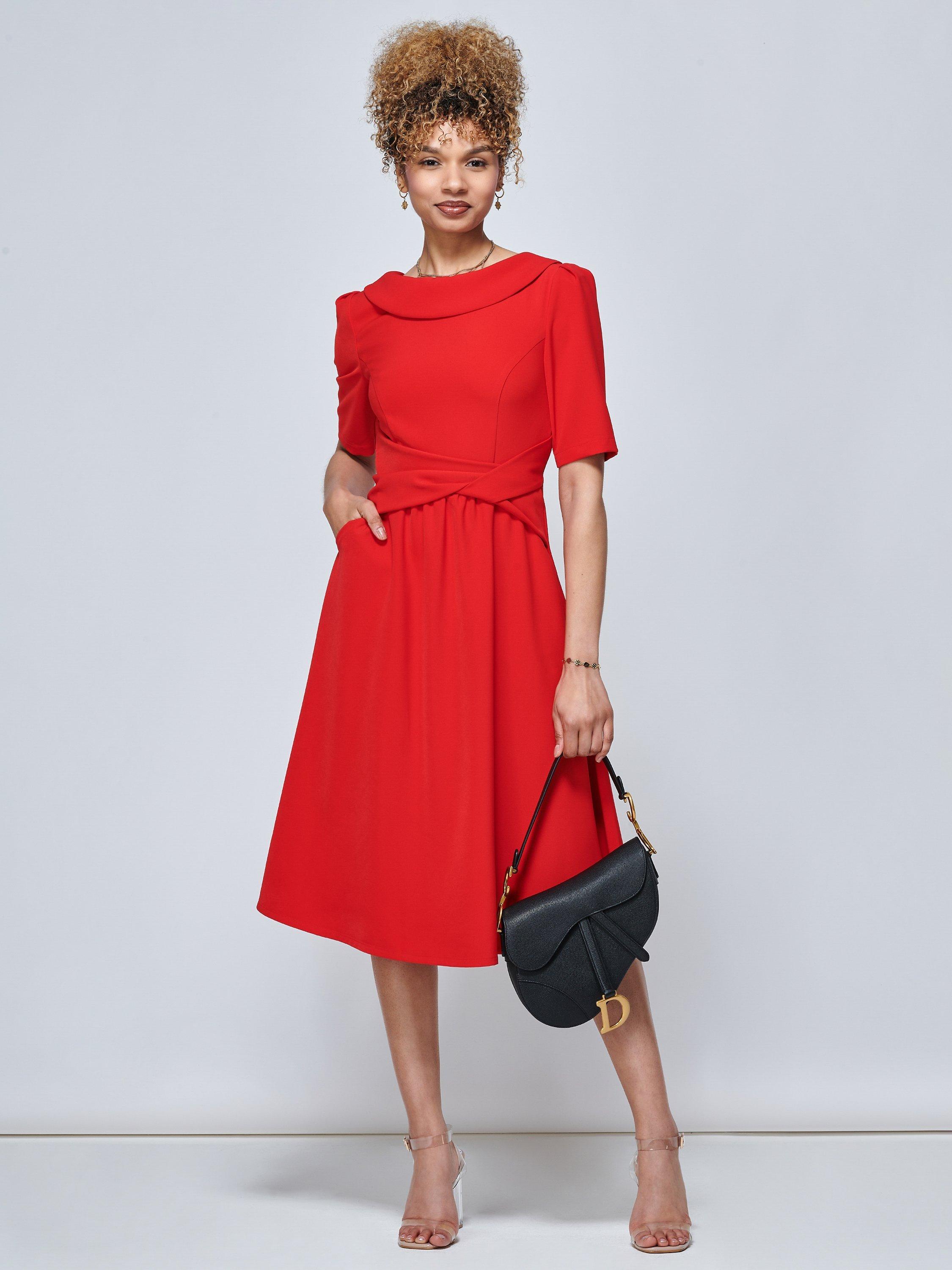 Jolie Moi Beckie Fold Neck Dress