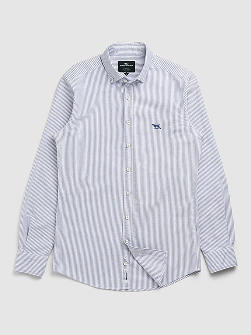 Product image 4 of 5, which shows Rodd & Gunn Gunn Oxford Cotton Stripe Slim Fit Long Sleeve Shirt, Royal, XS