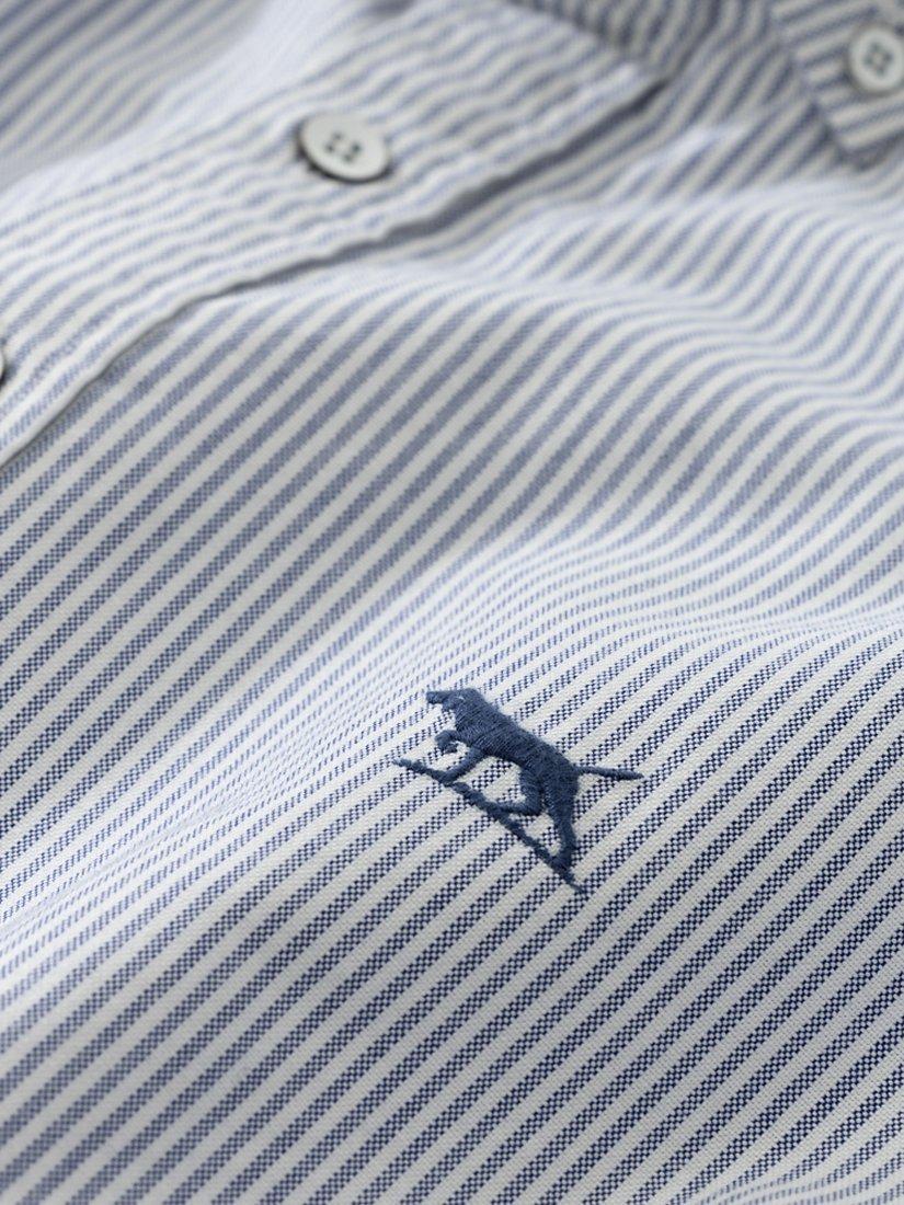 Product image 5 of 5, which shows Rodd & Gunn Gunn Oxford Cotton Stripe Slim Fit Long Sleeve Shirt, Royal, XS