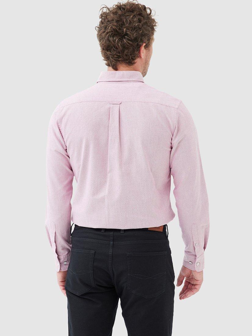 Product image 3 of 5, which shows Rodd & Gunn Gunn Oxford Cotton Slim Fit Long Sleeve Shirt, Merlot, XS
