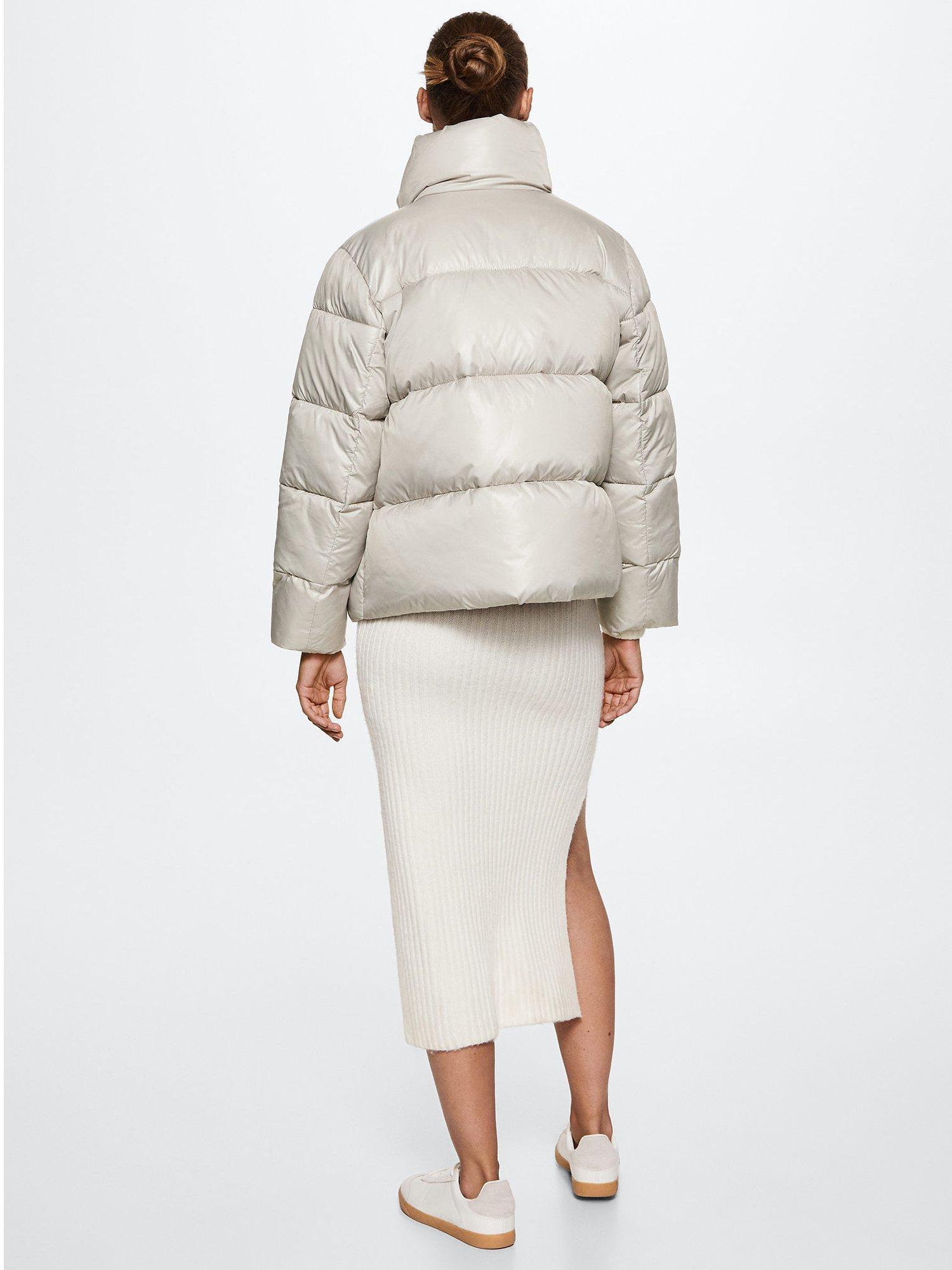 Product image 4 of 7, which shows Mango Tiramisu Quilted Jacket, Light Beige, XXS