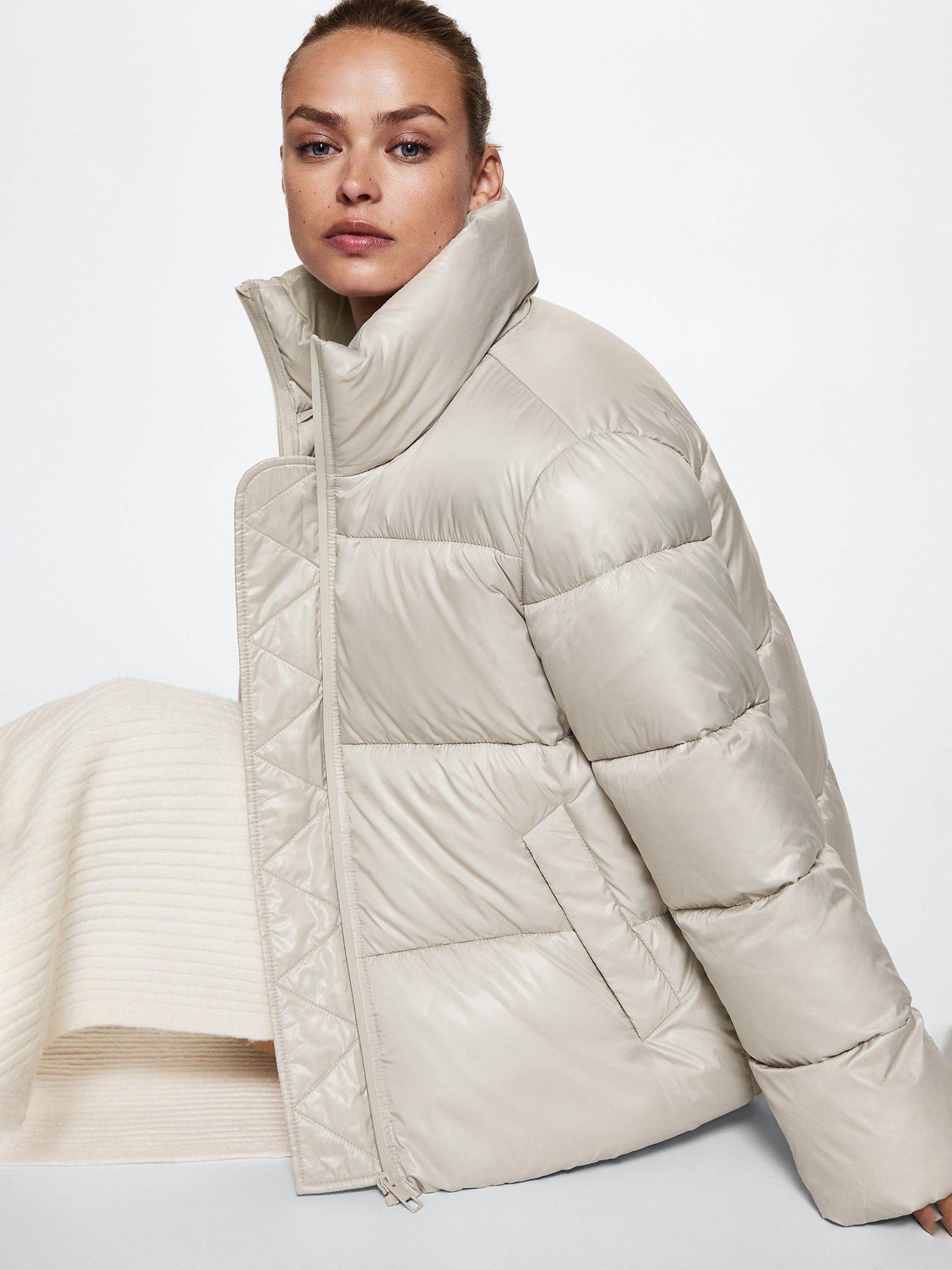 Product image 6 of 7, which shows Mango Tiramisu Quilted Jacket, Light Beige, XXS