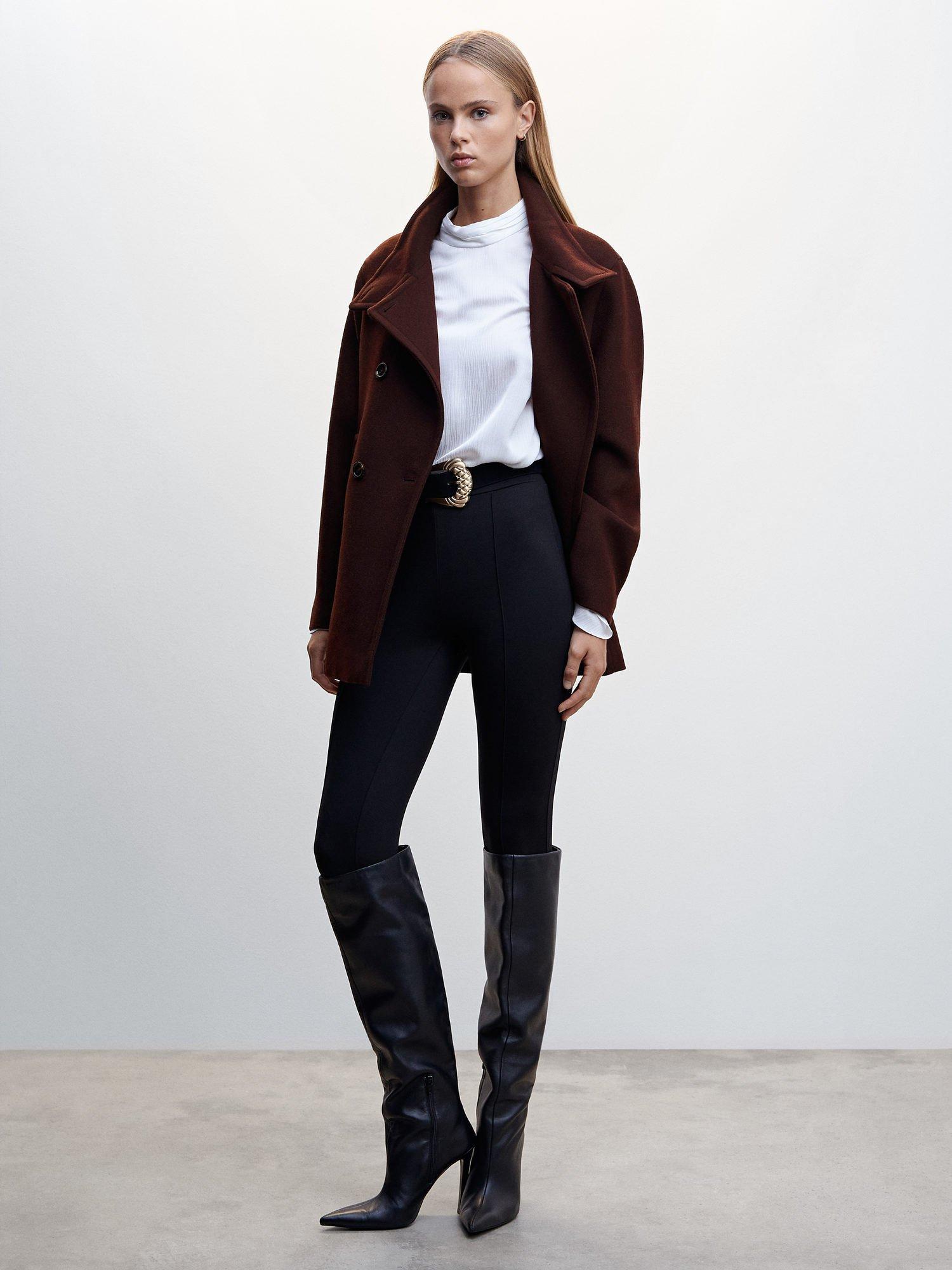 Product image 2 of 7, which shows Mango Imagine Wool Blend Coat, Dark Red, XXS